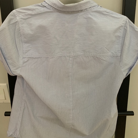 J Crew size small pinstripe, cap sleeve shirt - Picture 3 of 4